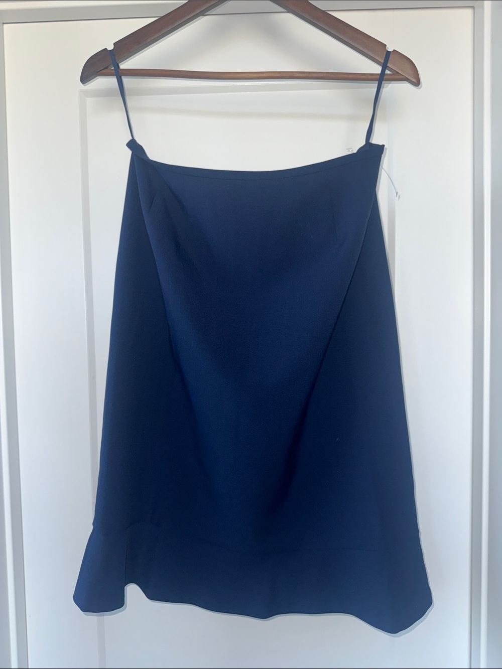 Le Suit Deep Navy A-Line Skirt with Subtle Flare